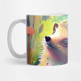 Hedgehog Animal Portrait Painting Wildlife Outdoors Adventure Mug